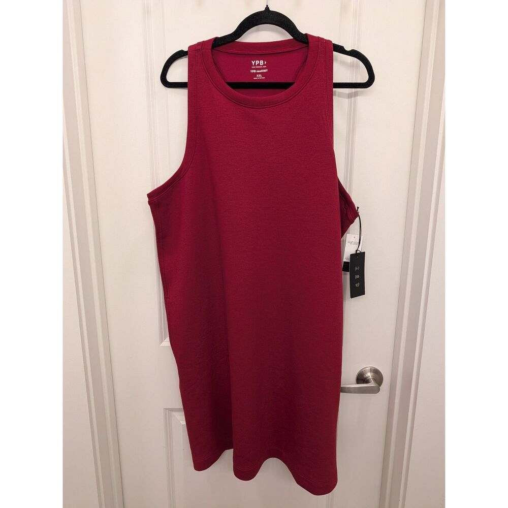 YPB Abercrombie Women's XXL Berry Red NeoKnit Active Tank Dress NWT FLAW